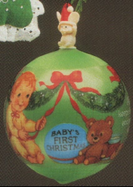 Aunt Krismas 'Baby's First Christmas' ornament by LaDene Votruba. Year: 1985 - N/A series #0. 'No Box' condition.