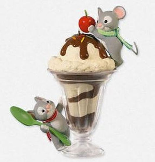 Aunt Krismas 'Mice Cream Sundae' ornament by Kristina Gaughran, Robert Hurlburt. Year: 2014 - N/A series #0. 'Mint In Box' condition.