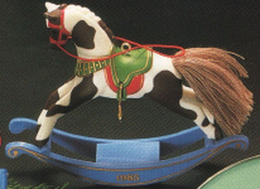 Aunt Krismas 'Pinto' ornament by Linda Sickman. Year: 1985 - Rocking Horse series #5. 'Mint In Box' condition.