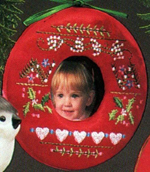 Aunt Krismas 'Sewn - Photo Holder' ornament by Sharon Pike. Year: 1985 - N/A series #0. 'No Box' condition.
