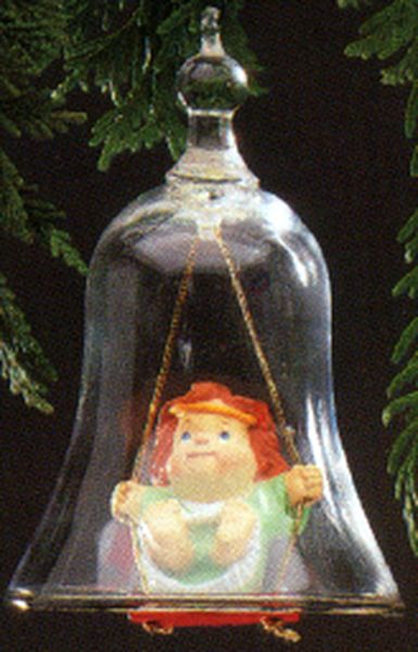 Aunt Krismas 'Swinging Angel Bell' ornament by Bob Siedler. Year: 1985 - Glass Bell  series #0. 'Mint In Box' condition.