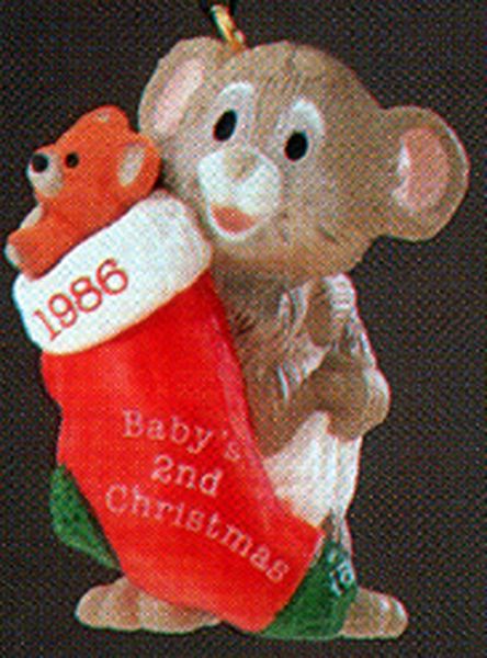 Aunt Krismas 'Baby's Second Christmas' ornament by Bob Siedler. Year: 1986 - N/A series #0. 'No Box' condition.