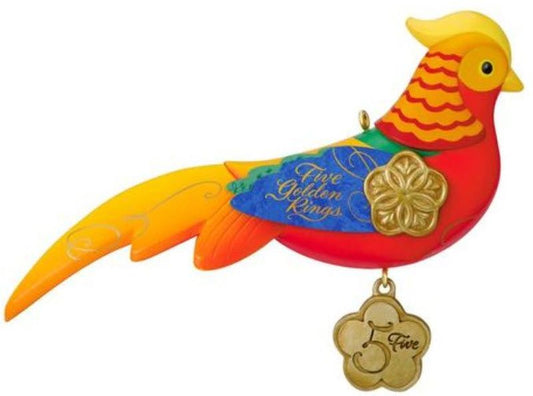 Aunt Krismas 'Five Golden Rings' ornament by Edythe Kegrize. Year: 2015 - Twelve Days of Christmas series #5. 'Mint In Box' condition.