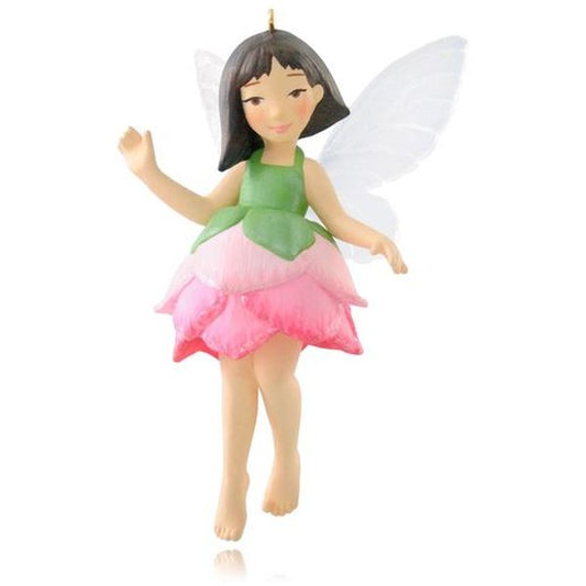 Aunt Krismas 'Lotus Fairy' ornament by Kristina Gaughran. Year: 2015 - Fairy Messengers series #11. 'Mint In Box' condition.