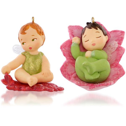 Aunt Krismas 'Lotus and Poinsettia' ornament by Kristina Gaughran. Year: 2015 - Baby Fairy Messengers series #1. 'Mint In Box' condition.