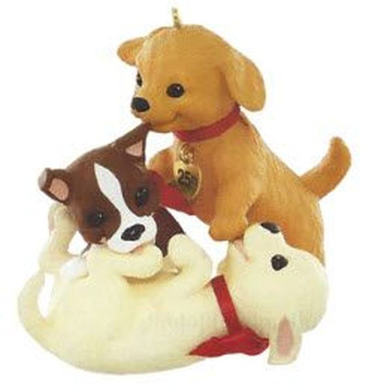 Aunt Krismas 'Puppy Love 25th Anniversary' ornament by Anita Marra Rogers. Year: 2015 - Puppy Love  series #0. 'Mint In Box' condition.