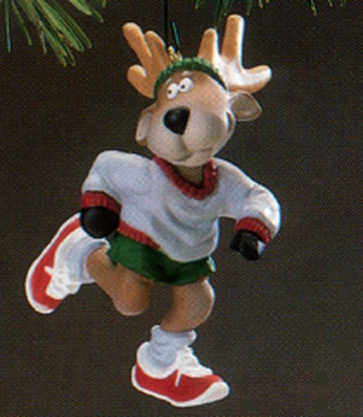 Aunt Krismas 'Dasher' ornament by Bob Siedler. Year: 1986 - Reindeer Champs series #1. 'Mint In Box' condition.