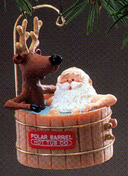 Aunt Krismas 'Santa's Hot Tub' ornament by Ed Seale. Year: 1986 - N/A series #0. 'Mint In Box' condition.