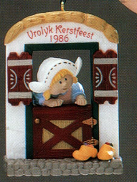 Aunt Krismas 'Vrolyk Kerstfeest' ornament by Bob Siedler. Year: 1986 - Windows of the World series #2. 'Mint In Box' condition.