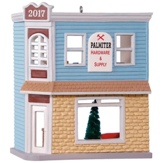 Aunt Krismas 'Palmited Hardware & Supply' ornament by Don Palmiter. Year: 2017 - Nostalgic Houses and Shops  series #34. 'Mint In Box' condition.
