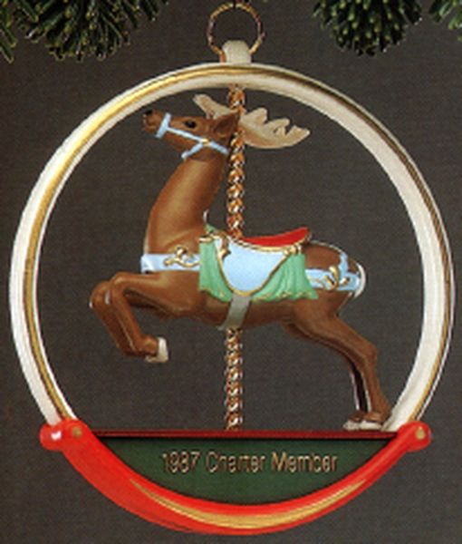Aunt Krismas 'Carousel Reindeer' ornament by Linda Sickman. Year: 1987 - N/A series #0. 'Mint In Box' condition.