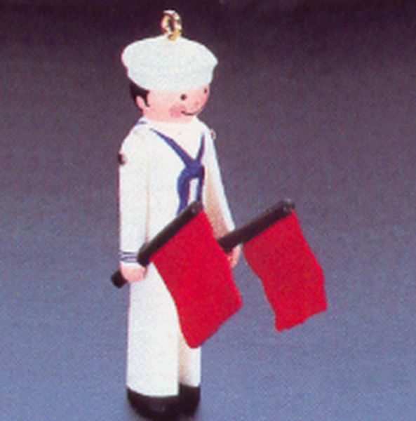 Aunt Krismas 'Sailor' ornament by Linda Sickman. Year: 1987 - Clothespin Soldier series #6. 'No Price Tag' condition.