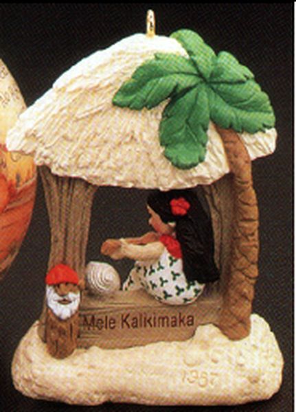 Aunt Krismas 'Mele Kalikimaka' ornament by Donna Lee. Year: 1987 - Windows of the World series #3. 'Mint In Box' condition.
