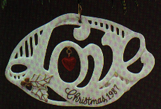 Aunt Krismas 'Word of Love' ornament by Hallmark. Year: 1987 - N/A series #0. 'Slightly Damaged Box' condition.