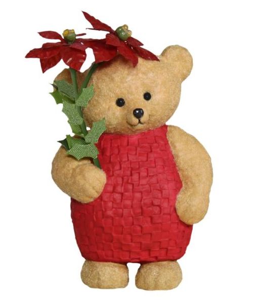 Aunt Krismas 'Pretty Poinsettia' ornament by Anita Marra Rogers. Year: 2019 - Mary Hamilton's Bears series #5. 'Mint In Box' condition.