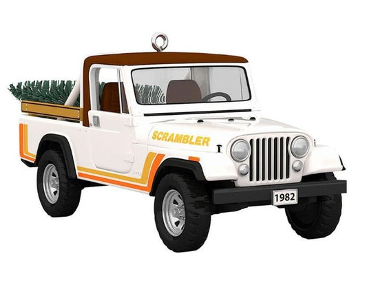 Aunt Krismas '1982 Jeep CJ-8 Scrambler ' ornament by Robert Hurlburt. Year: 2019 - All American Trucks series #25. 'Mint In Box' condition.