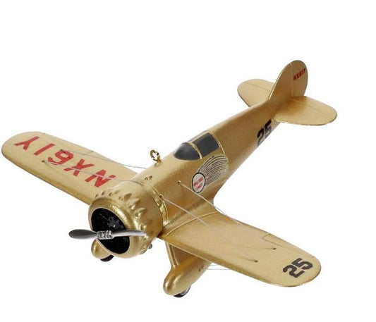 Aunt Krismas 'Wedell-Williams Model 44' ornament by Lynn Norton. Year: 2019 - Sky's the Limit series #23. 'Mint In Box' condition.