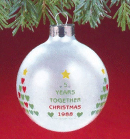 Aunt Krismas 'Five Years Together' ornament by Diana McGehee. Year: 1988 - N/A series #0. 'Mint In Box' condition.