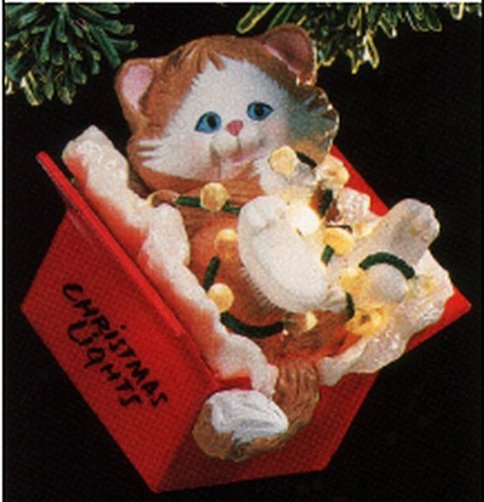 Aunt Krismas 'Kitty Capers' ornament by Sharon Pike. Year: 1988 - N/A series #0. 'Mint In Box' condition.
