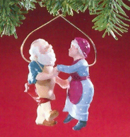 Aunt Krismas 'Shall We Dance' ornament by Duane Unruh. Year: 1988 - Mr. and Mrs. Claus series #3. 'Mint In Box' condition.