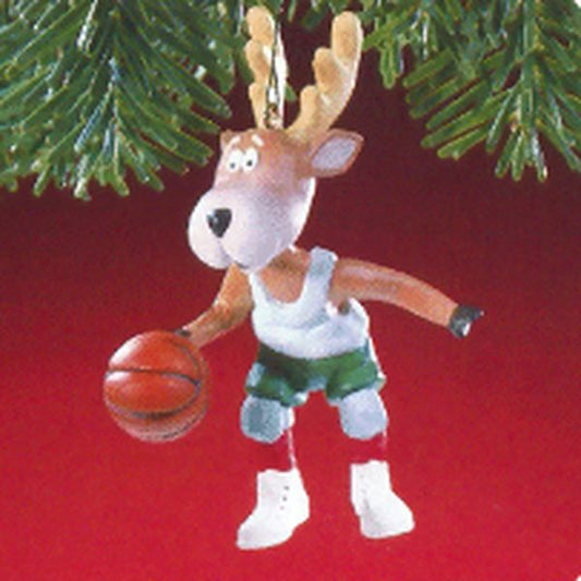 Aunt Krismas 'Prancer' ornament by Bob Siedler. Year: 1988 - Reindeer Champs series #3. 'Mint In Box' condition.