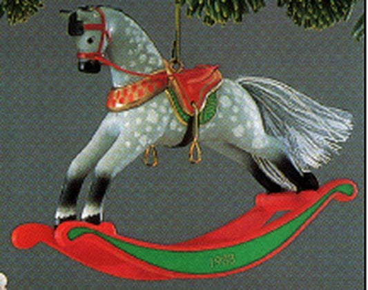 Aunt Krismas 'Dappled Gray' ornament by Linda Sickman. Year: 1988 - Rocking Horse series #8. 'Mint In Box' condition.