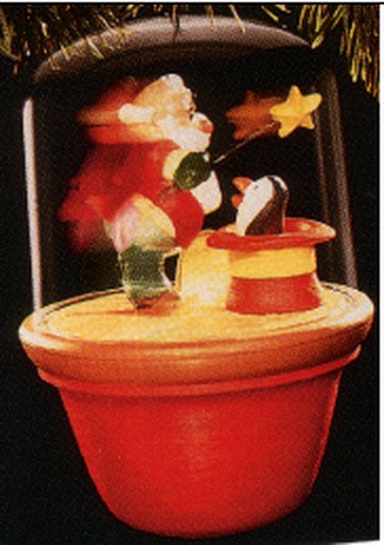 Aunt Krismas 'On with the Show' ornament by Donna Lee. Year: 1988 - Santa and Sparky series #3. 'No Box' condition.