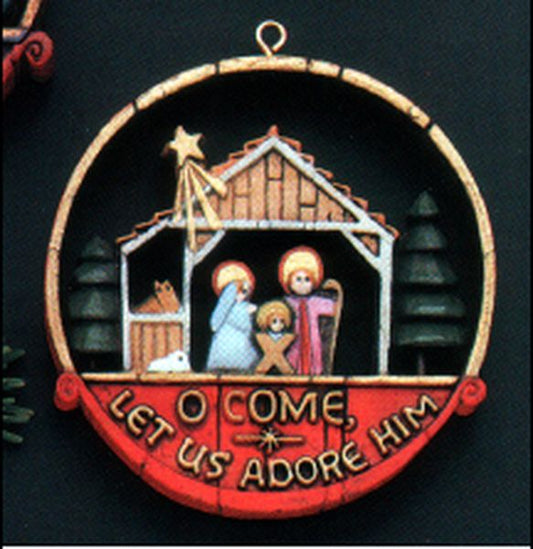 Aunt Krismas 'Nativity (Nostalgia)' ornament by Hallmark. Year: 1977 - N/A series #0. 'No Price Tag' condition.