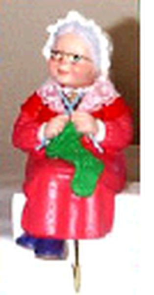 Aunt Krismas 'Mrs. Claus - Stocking Hanger' ornament by Hallmark. Year: 1988 - N/A series #0. 'Mint In Box' condition.