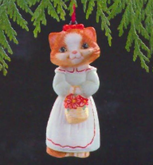 Aunt Krismas 'Kitten in White Dress' ornament by Anita Marra Rogers. Year: 1989 - Christmas Kitty series #1. 'Mint In Box' condition.