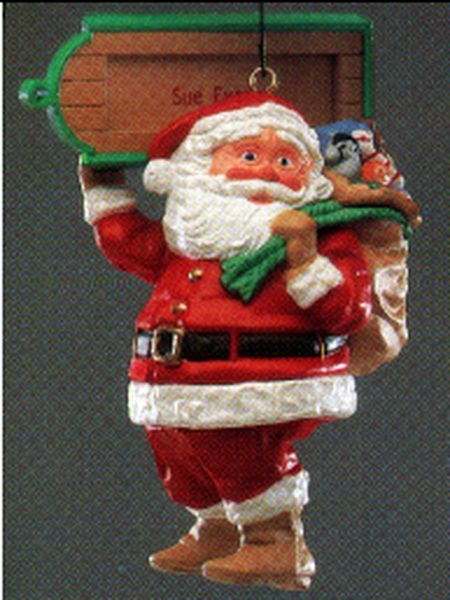 Aunt Krismas 'Visit From Santa' ornament by Ken Crow. Year: 1989 - N/A series #0. 'No Box' condition.