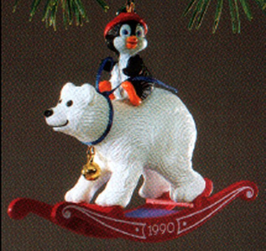 Aunt Krismas 'Bearback Rider' ornament by Ken Crow. Year: 1990 - N/A series #0. 'No Box' condition.