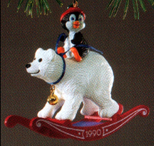 Aunt Krismas 'Bearback Rider' ornament by Ken Crow. Year: 1990 - N/A series #0. 'No Box' condition.