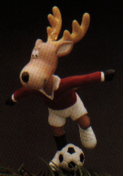 Aunt Krismas 'Comet' ornament by Bob Siedler. Year: 1990 - Reindeer Champs series #5. 'Mint In Box' condition.