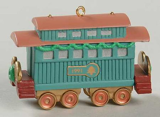 Aunt Krismas 'Claus & Co. RR. - Passenger Car' ornament by Don Palmiter. Year: 1991 - Claus & Co R.R.  series #0. 'Mint In Box' condition.