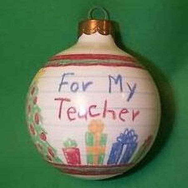 Aunt Krismas 'Teacher' ornament by Anita Marra Rogers. Year: 1991 - N/A series #0. 'Slightly Damaged Box' condition.