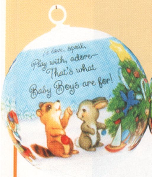 Aunt Krismas 'Baby's First Christmas - Boy' ornament by LaDene Votruba. Year: 1992 - N/A series #0. 'Mint In Box' condition.