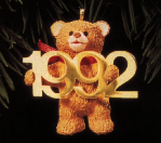 Aunt Krismas 'Bear with Brass 1992' ornament by Ed Seale. Year: 1992 - Fabulous Decade series #3. 'Mint In Box' condition.