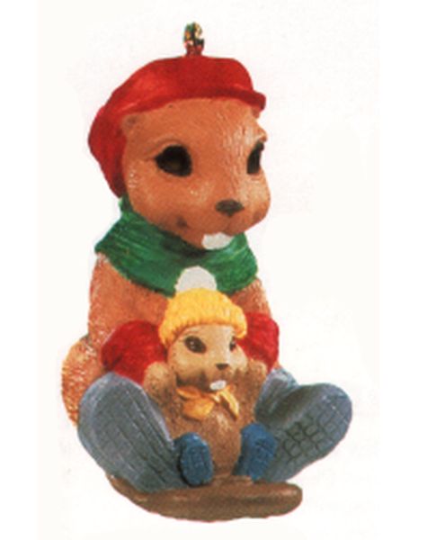 Aunt Krismas 'Toboggan Tail' ornament by Patricia Andrews. Year: 1992 - N/A series #0. 'No Box' condition.