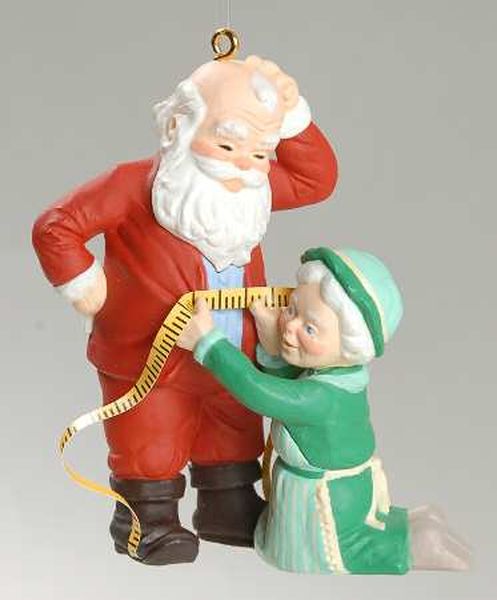 Aunt Krismas 'A Fitting Moment' ornament by John (Collin) Francis . Year: 1993 - Mr. and Mrs. Claus series #8. 'Mint In Box' condition.
