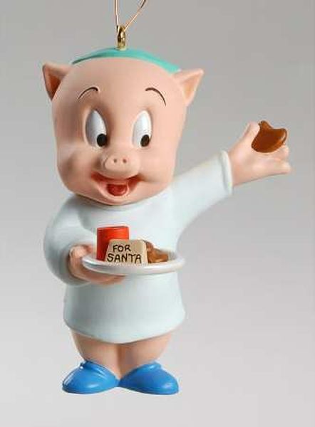 Aunt Krismas 'Porky Pig' ornament by Patricia Andrews. Year: 1993 - Looney Tunes  series #0. 'Mint In Box' condition.