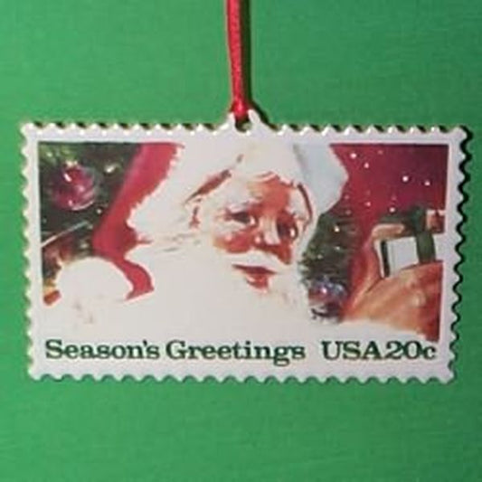 Aunt Krismas '1983 Stamp' ornament by Linda Sickman. Year: 1993 - U.S. Christmas Stamps series #1. 'Mint In Box' condition.