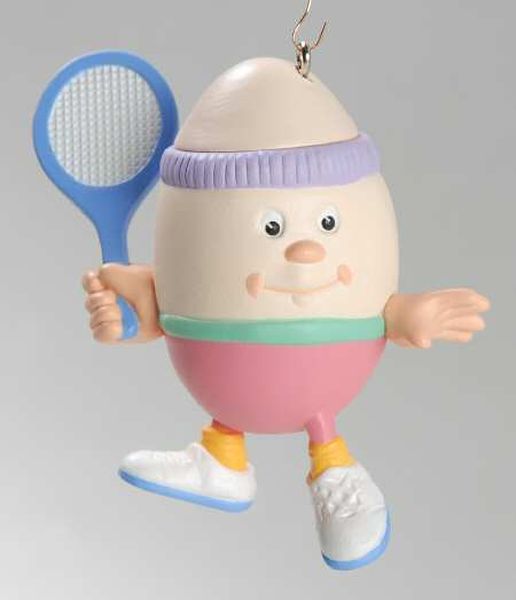 Aunt Krismas 'Tennis' ornament by Bob Siedler. Year: 1993 - Eggs in Sports series #2. 'Mint In Box' condition.