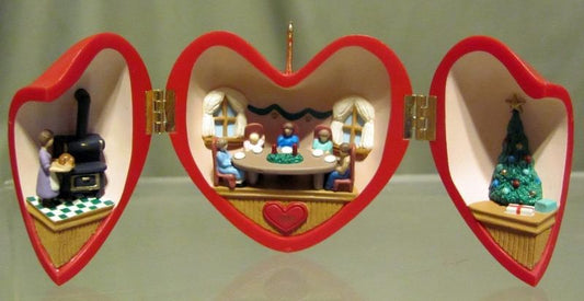 Aunt Krismas 'Family/Christmas Dinner' ornament by Ed Seale. Year: 1994 - Heart of Christmas series #5. 'Damaged Box' condition.