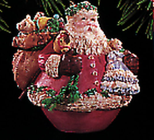 Aunt Krismas 'Jolly Holly Santa - L.E.' ornament by Joyce Lyle. Year: 1994 - N/A series #0. 'Mint In Box' condition.