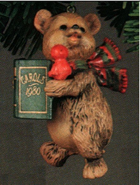 Aunt Krismas 'Caroling Bear' ornament by Hallmark. Year: 1980 - N/A series #0. 'Mint In Box' condition.