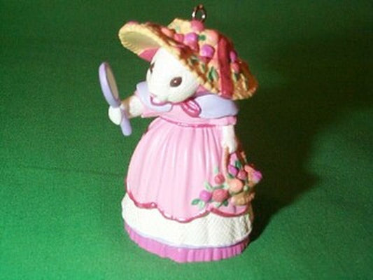 Aunt Krismas 'Pink Dress' ornament by Ron Bishop. Year: 1994 - Springtime Bonnets series #2. 'Mint In Box' condition.