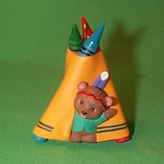 Aunt Krismas 'Bright 'n' Sunny Tepee' ornament by Patricia Andrews. Year: 1995 - Crayola Crayon series #7. 'Mint In Box' condition.