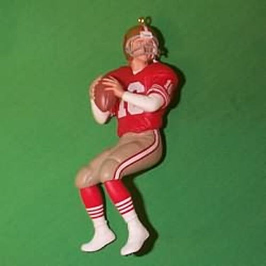 Aunt Krismas 'Joe Montana - San Francisco 49ers' ornament by Dill Rhodus. Year: 1995 - Football Legends series #1. 'Mint In Box' condition.