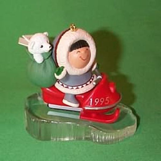 Aunt Krismas 'Snow Mobile' ornament by Ed Seale. Year: 1995 - Frosty Friends series #16. 'Mint In Box' condition.
